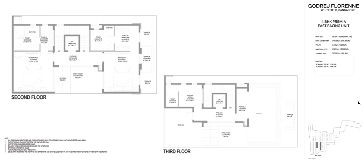Godrej Florenne 4 BHK Premia floor plan – second and third floor