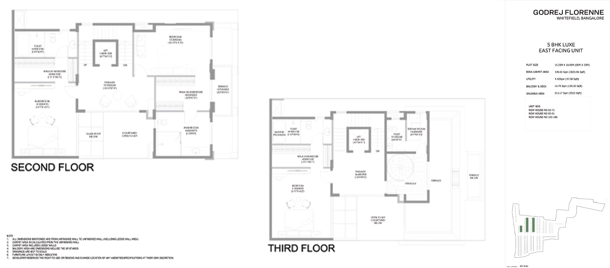 Godrej Florenne 5 BHK Luxe floor plan – second and third floor